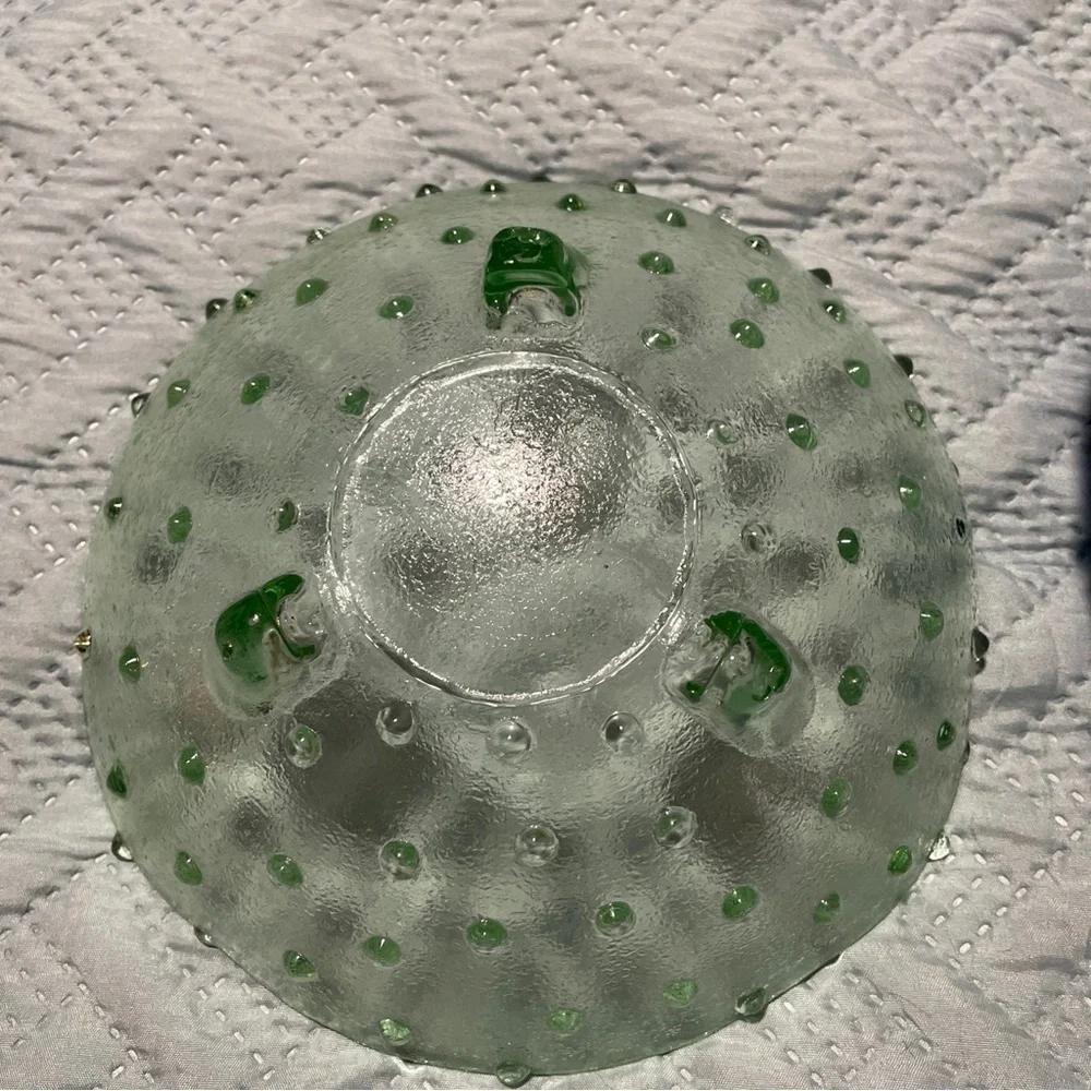 2 Vintage Hobnail Glass Dishes